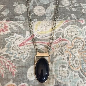 Navy blue and silver necklace